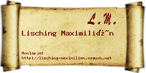Lisching Maximilián névjegykártya